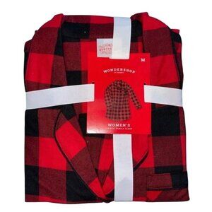NWT Women's M Wondershop's Holiday Buffalo Check Plaid Flannel Nightshirt